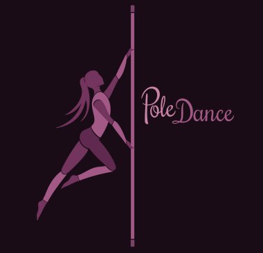 Direk dansçısının silueti.