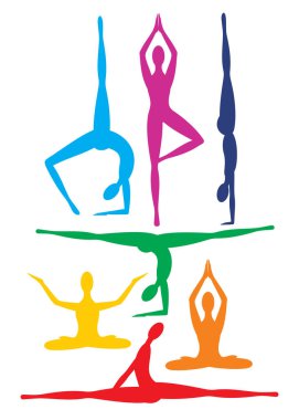 Yoga pozlarının siluetleri