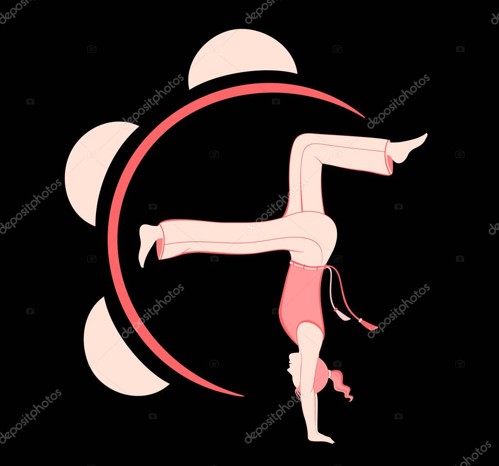 Girl posing in a capoeira movement