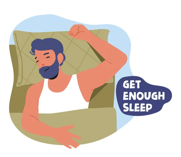 Get Enough Sleep Banner Advice Immunity Boost Healthy Lifestyle Wellness — Vetor de Stock