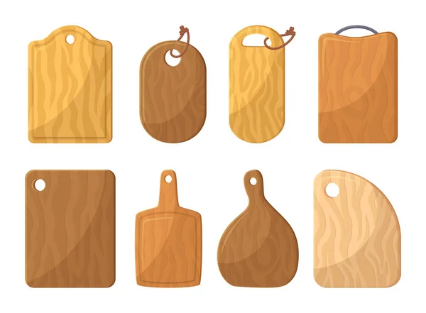 Set Wooden Cutting Boards Features Beautifully Crafted Surface Intricate Pattern - Stok Vektor