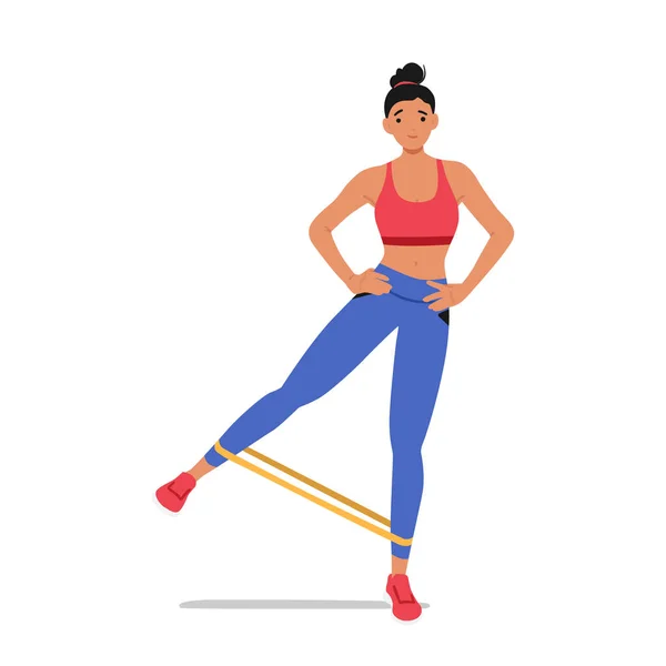 Fitness Femme Utilise Jambe Extenseur Pour Une Séance Entraînement Difficile — Image vectorielle