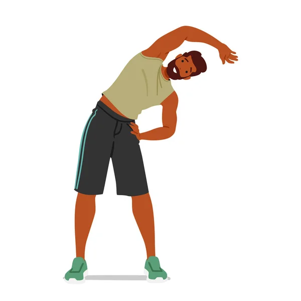Fitness Adamı Eğik Egzersizler Yapar Çekirdek Kaslarını Çalıştırır Dengeyi Geliştirir — Stok Vektör