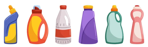 Απορρυπαντικά Μπουκάλια Βολικό Συσκευασμένο Ασφαλές Καπάκι Για Χύνεται Χωρίς Χύσιμο — Διανυσματικό Αρχείο