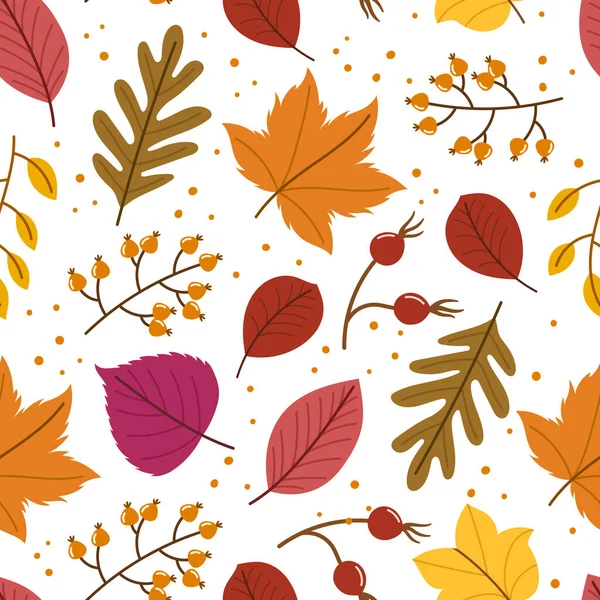 Autumnal Symphony Leaves Dancing Seamless Pattern Capturando Los Tonos Vibrantes — Vector de stock