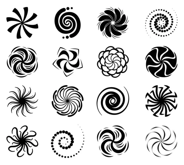 Ensembles Envoûtants Spirales Noires Entremêlant Gracieusement Évoquant Sentiment Profondeur Mystère — Image vectorielle