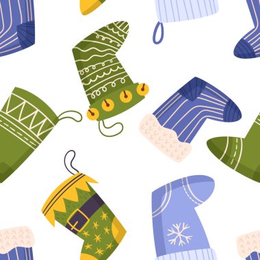 Çekici Noel çoraplarıyla süslenmiş, tatil tezahüratlarını yaymak ve kutlamalara sıcak bir dokunuş katmak için tuhaf ve samimi bir tasarım yapan şenliksiz bir şablon. Çizgi film Vektör İllüstrasyonu