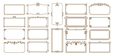 Enfes klasik çerçeveler seti, Zamansız Zarafet ve Karmaşık Detaylar Övünmek, Sevimli Anıları Göstermek ya da Biraz Sofistike Olmak İçin Mükemmel. Vektör İllüstrasyonu