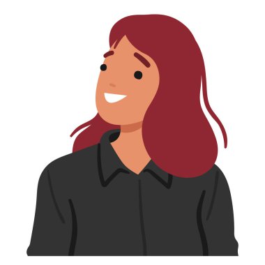 Kadın karakter yüzü büyüleyici bir gülümsemeyle neşe saçıyor, gözleri mutlulukla parıldıyor. İfadesinin sıcaklığı gerçek ve bulaşıcı zevki yansıtıyor. Çizgi film İnsanları Vektör İllüstrasyonu