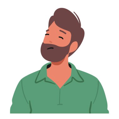 Adam gücenmiş bir ifade takıyor, kaşları çatılmış, dudakları çökmüş, gözleri memnuniyetsizliği yansıtıyor. Vücut Dili Rahatsızlık Veriyor, Hakaret veya İncinme Duygusu İşaretleri Veriyor. Vektör İllüstrasyonu