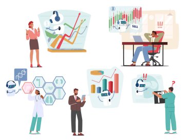 Karakterler, İş, Tıp veya Ticaret gibi çeşitli alanlarda Yapay Zeka Asistanı kullanır. Son teknoloji Dijital Arkadaş, Günlük Yaşama Uyum Sağlama, Yardım Sağlama