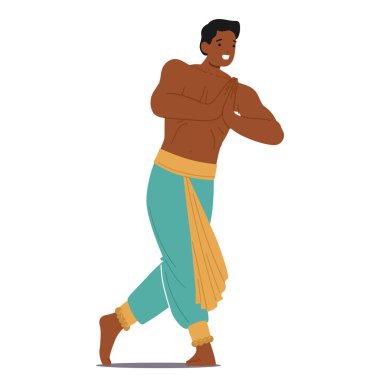 Hint Erkek Dansçı, Canlı Geleneksel Giysiler Giyiyor, Karmaşık El Hareketleri ve Ayak Hareketleri Gösteriyor, Kültürel Zenginliğini Büyüleyici Halk Dansı Biçimleriyle İfade Ediyor.