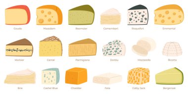 Peynir Koleksiyonu, Gouda, Maasdam, Beemster veya Camembert. Rokfor, Emmental, Morbier veya Cantal. Parmigiano, Dorblu, Mozzarella ve Ricotta. Brie, Cashel Blue, Cheddar ve Feta, Colby Jack, Bergenost