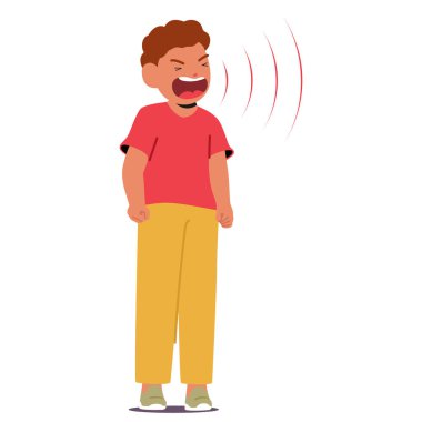 Öfkeli bir çocuk öfke nöbeti geçirip, kontrolsüz bir duyguyu serbest bırakırken, etrafındaki her yerde üzüntü ve hüsranın yankılanmasıyla ıstırap dolu çığlıklar patlıyor. Çizgi film Çizimi