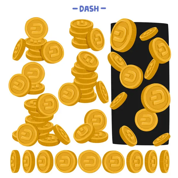 Dash Coins Privacy Centric Cryptocurrency Offering Instant Transactions Its Unique — Stock Vector