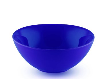  Beyaz arkaplanda mavi kase boş 