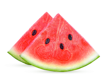 Tereddüt üzerine taze karpuz dilimlerinin yakın plan çekimi.