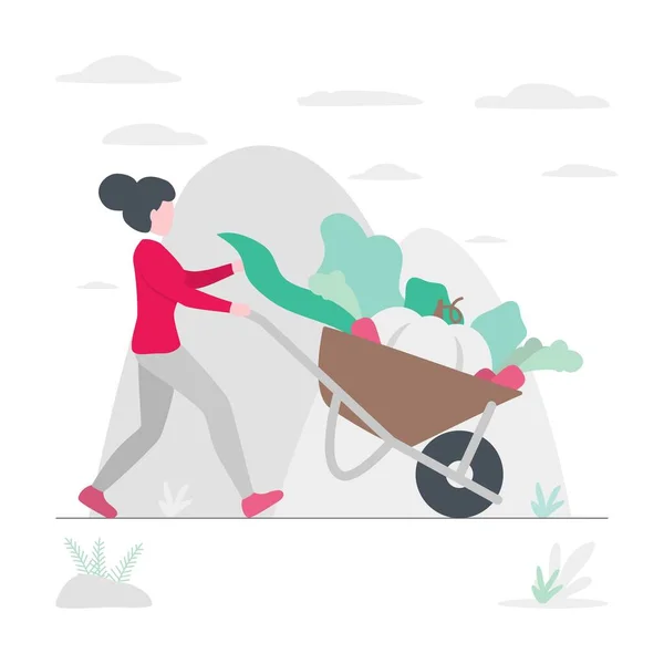 Flachbild Illustration Einer Frau Mit Baby — Stockvektor