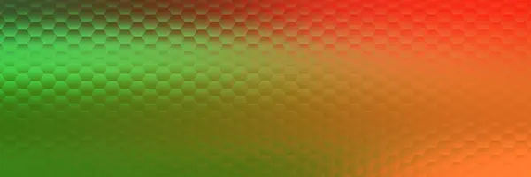 Texture in the form of a pattern of hexagons, changing color from green to orange. The illusion of a three-dimensional surface. Background for graphic design related to technology and innovation.