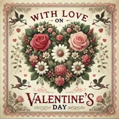 VECTOR 'daki VALENTINE GÜNÜ DESİGN. Vektör illüstrasyonu