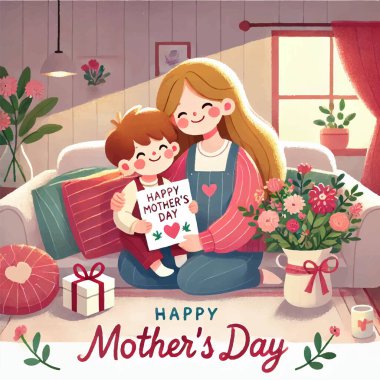 Anneler Günü Yazdırma Tasarımı. Vektör illüstrasyonu