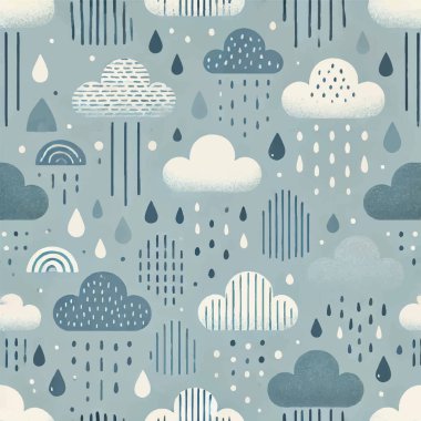 Rain Gear Print Design in Vector. Vektör illüstrasyonu