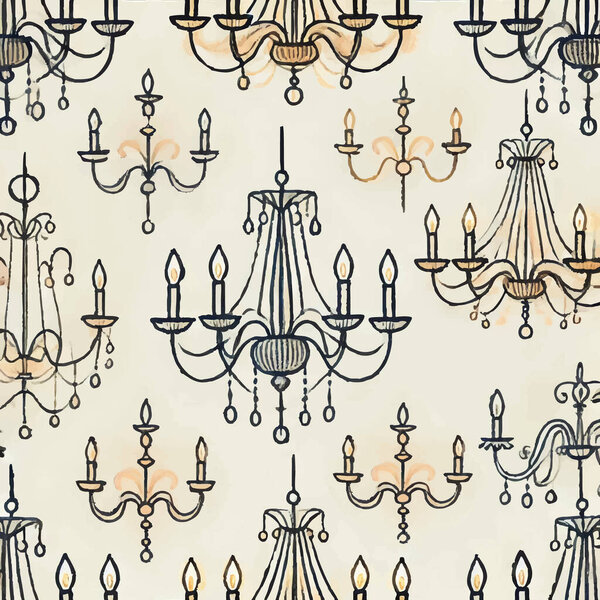 Chandelier Print Design in Vector . Vector illustration