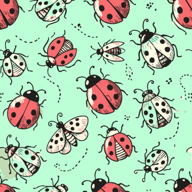 Sevgili Uğur Böcekleri Yazdırma Tasarımı Vektör 'de. Vektör illüstrasyonu