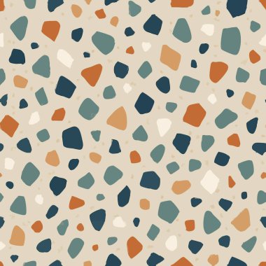 Muhteşem Terrazzo Print Design in Vector. Vektör illüstrasyonu