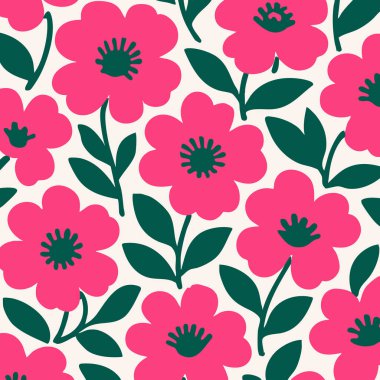 Kalın Parlak Çiçek Yazdırma Tasarımı Vektör. Vektör illüstrasyonu