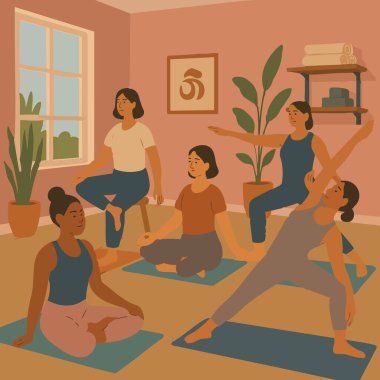 Yoga Stüdyosu Vücut Dengesi Meditasyon Yazdırma Tasarımı Vektör. Vektör illüstrasyonu