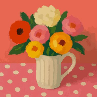 Soyut Çiçek Saksısı Botanik Bahçesi Flora Bahçesi İllüstrasyon Kupası Yaprak Yaprakları Vektör. Vektör illüstrasyonu