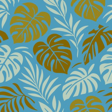 Palm Leaf Yaprak Kalıpları Yaz Tropikal Plaj Tasarımı Vector Orman Baskısı. Vektör illüstrasyonu