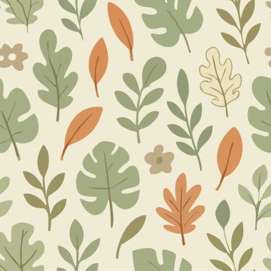 Yaprak Şablonu Botanik Yaz Baharı Doğanın Tasarımı Modern Yazı Yazını Vektörde Bırakıyor. Vektör illüstrasyonu