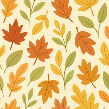 Sonbahar Şablonu Yaprak Yaprağı Yaprakları Akçaağaç Meşesi Ekim Turuncu Eylül Yazısı Vektör. Vektör illüstrasyonu