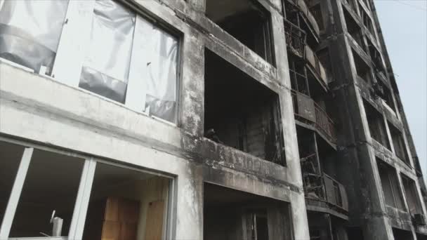 Cette Vidéo Montre Une Maison Brûlée Détruite Kiev Ukraine Résolution — Video