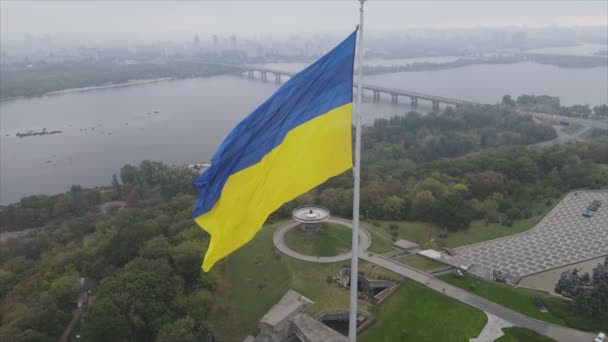 Esta Filmagem Mostra Bandeira Nacional Ucrânia Kiev Resolução — Vídeo de Stock