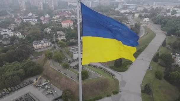 Este Material Muestra Bandera Nacional Ucrania Kiev Resolución — Vídeo de stock