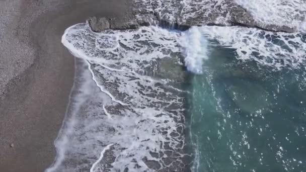 Tyto Záběry Ukazují Letecký Výhled Moře Pobřeží Rozlišení — Stock video
