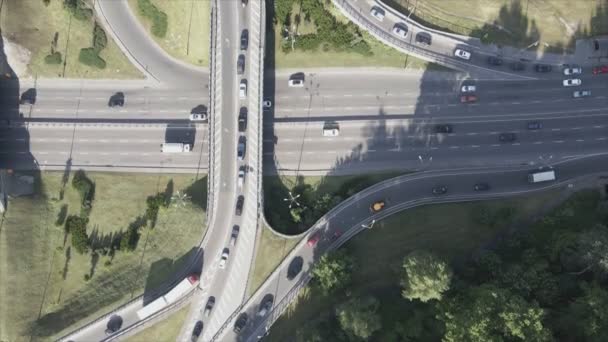 Rekaman Saham Ini Menunjukkan Pandangan Udara Dari Persimpangan Jalan Kyiv — Stok Video