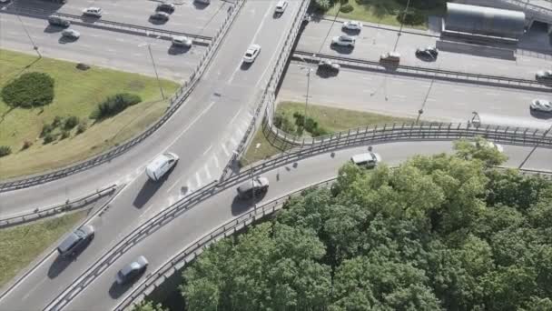 Stock Footage Shows Aerial View Road Junction Kyiv Ukraine Resolution — Stock Video