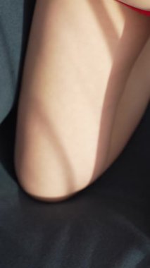 Bu borsa dikey videosu erotik seksi iç çamaşırlı bir kadını gösteriyor.