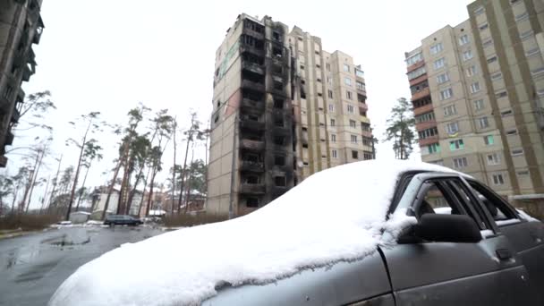 Video Ukrayna Daki Savaş Sırasında Sivil Bir Arabanın Vurulduğunu Gösteriyor — Stok video