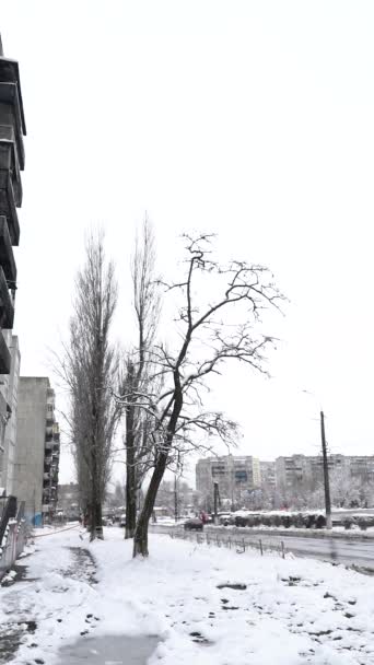 Questo Video Stock Verticale Mostra Edificio Devastato Dalla Guerra Borodyanka — Video Stock