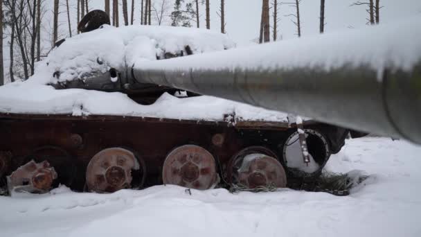 Krieg Der Ukraine Zerstörte Russische Militärausrüstung — Stockvideo