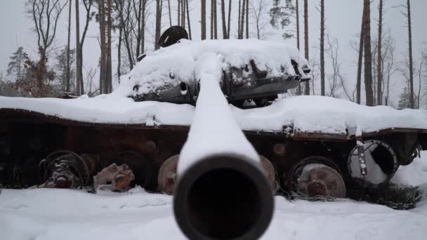Wojna Ukrainie Zniszczony Rosyjski Sprzęt Wojskowy — Wideo stockowe