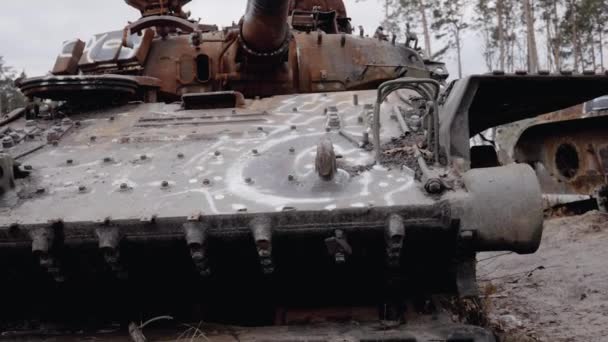 Toto Video Ukazuje Zničené Ruské Vojenské Vybavení Během Války Ukrajině — Stock video