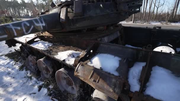 Este Video Muestra Equipos Militares Rusos Destruidos Durante Guerra Ucrania — Vídeos de Stock
