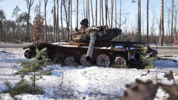 Nagranie Pokazuje Zniszczenie Rosyjskiego Sprzętu Wojskowego Podczas Wojny Ukrainie — Wideo stockowe