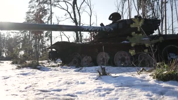 Dieses Archivvideo Zeigt Zerstörte Russische Militärausrüstung Während Des Krieges Der — Stockvideo